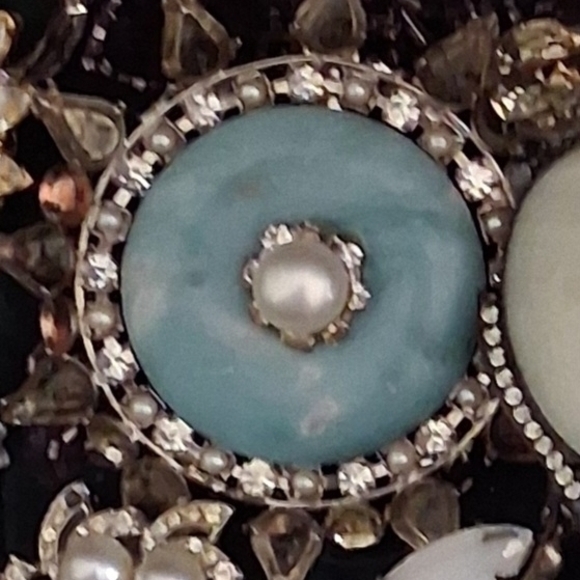 Tom Binns Jewelry - TOM BINNS Punk ROCK Turquoise Pearl PIN Statement.  Crown.
